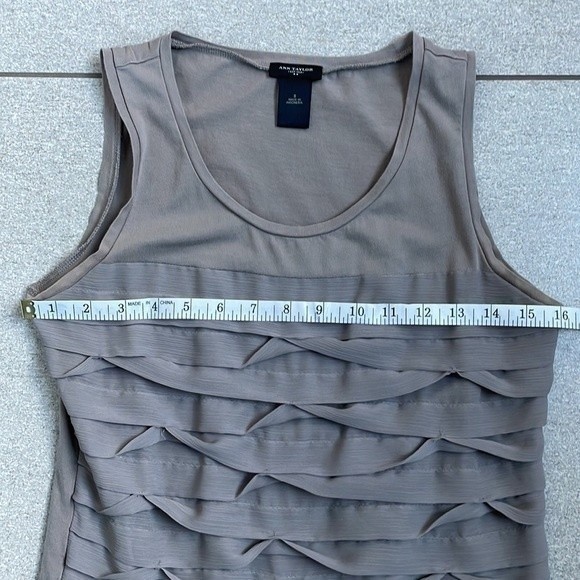 Ann Taylor Light Gray Layered Tank Top - Picture 9 of 10